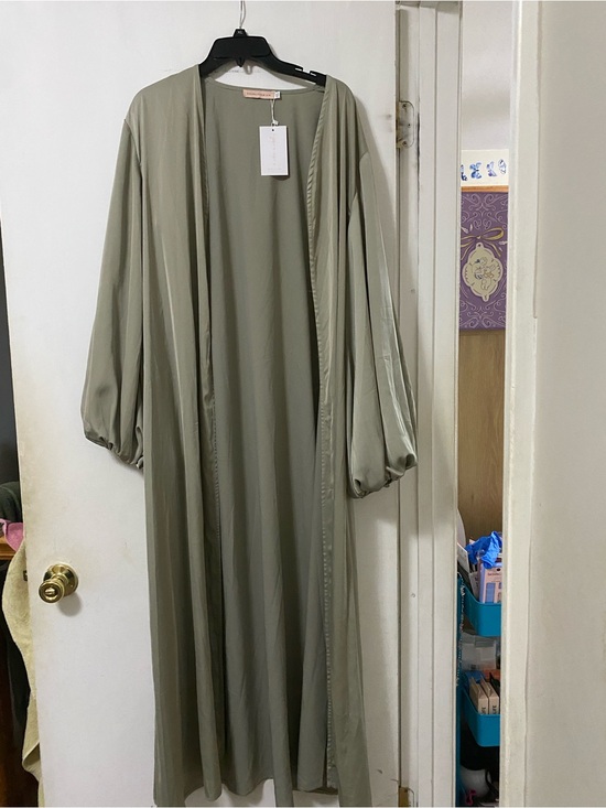 Other - Light Sage Green Long Abaya with Balloon Sleeves